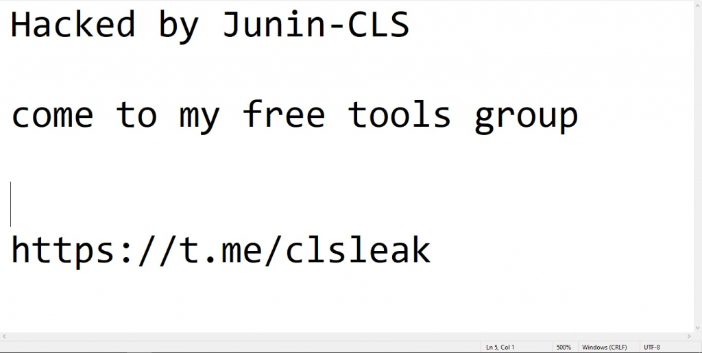 <h1>HAcked By Junin-CLS</h1><h1>https://t.me/clsleak</h1>